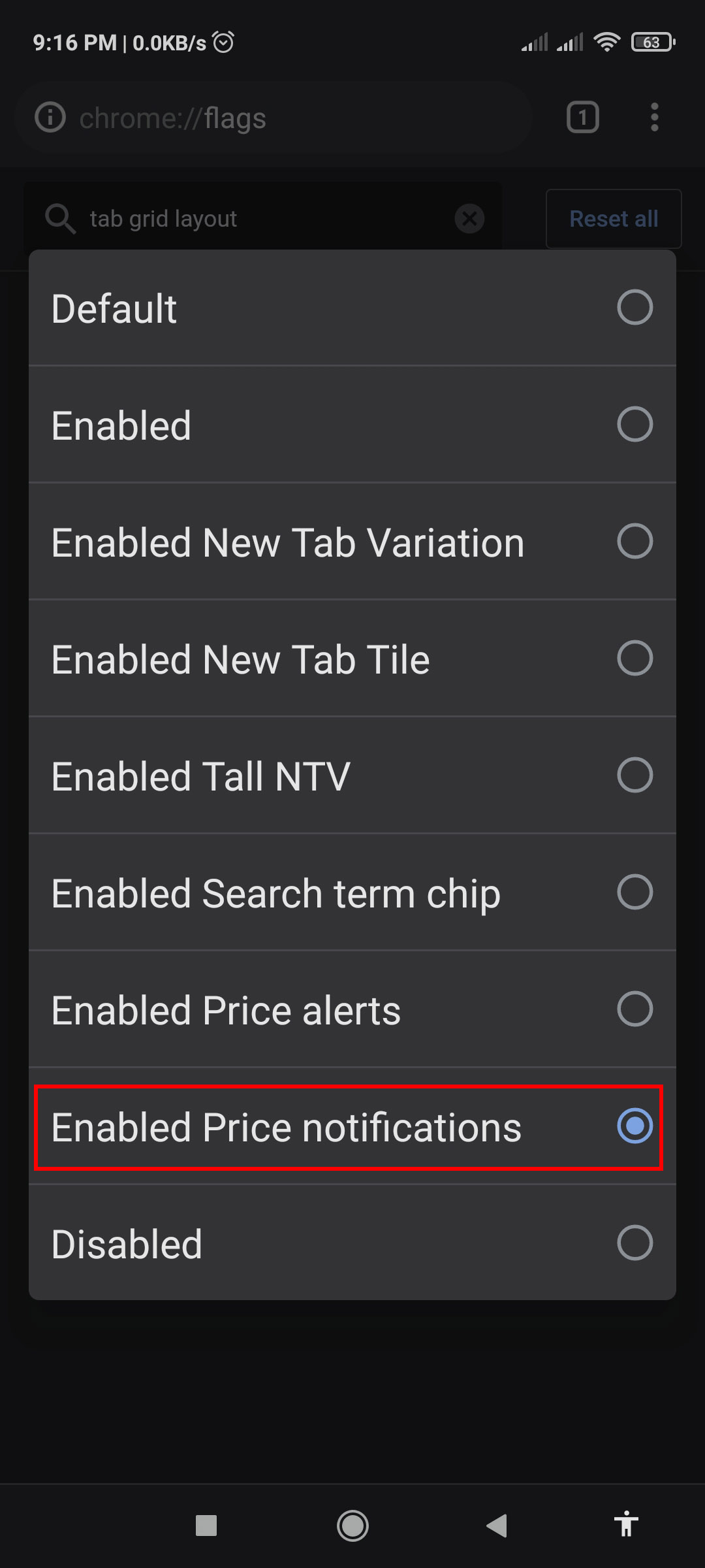 Google Chrome for Android Price tracker