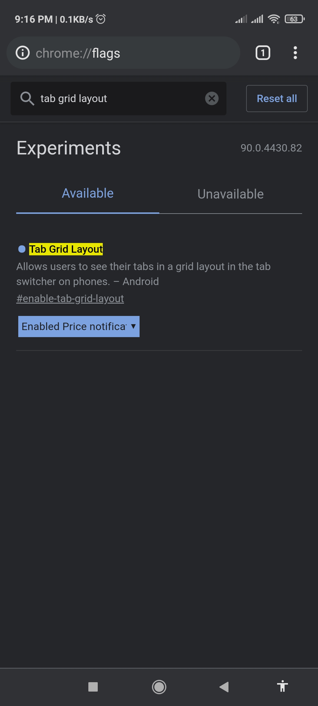 Google Chrome for Android Price tracker